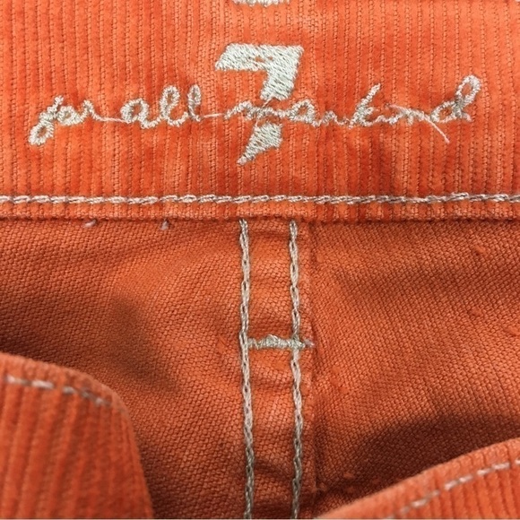 7 FOR ALL MANKIND Pants Corduroy Orange Ribbed Retro 70s Style Flare Size 29 - Picture 8 of 12